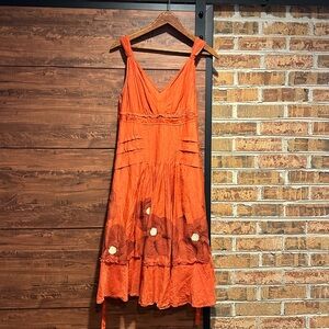 Floreat Burnt Orange Fall Dress from Anthropologie size 6 (53)